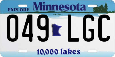 MN license plate 049LGC