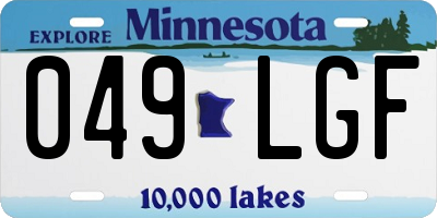 MN license plate 049LGF