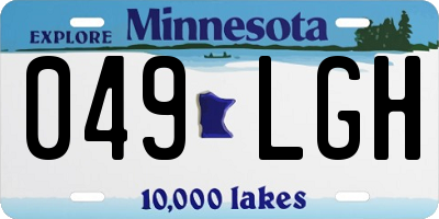MN license plate 049LGH