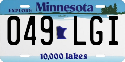 MN license plate 049LGI