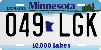 MN license plate 049LGK
