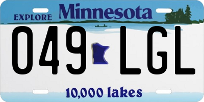 MN license plate 049LGL