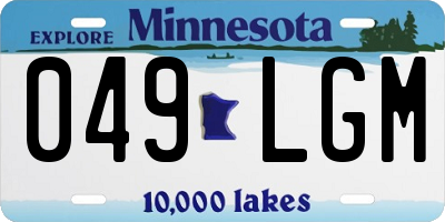 MN license plate 049LGM