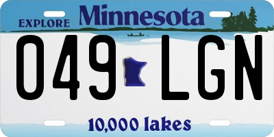 MN license plate 049LGN