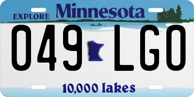 MN license plate 049LGO