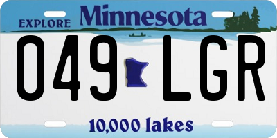 MN license plate 049LGR
