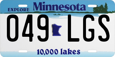 MN license plate 049LGS