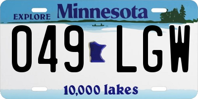 MN license plate 049LGW
