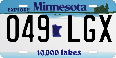 MN license plate 049LGX