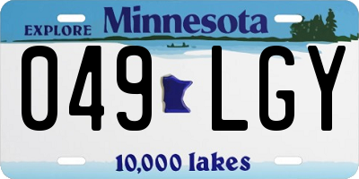 MN license plate 049LGY