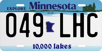 MN license plate 049LHC
