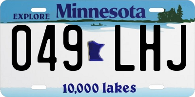 MN license plate 049LHJ