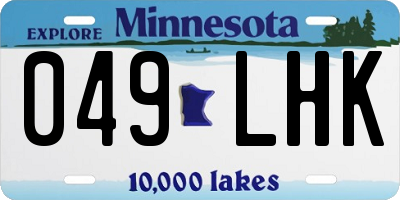 MN license plate 049LHK