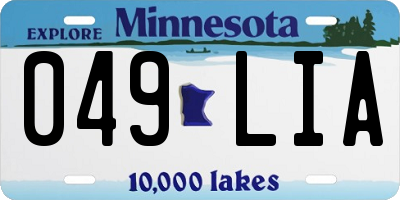 MN license plate 049LIA