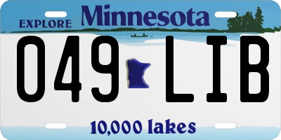 MN license plate 049LIB