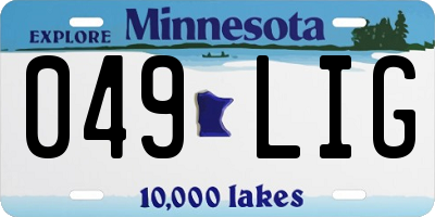 MN license plate 049LIG