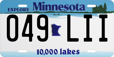 MN license plate 049LII