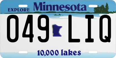 MN license plate 049LIQ