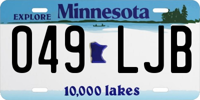 MN license plate 049LJB