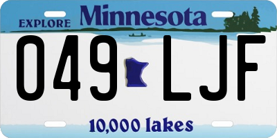 MN license plate 049LJF