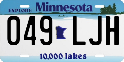 MN license plate 049LJH