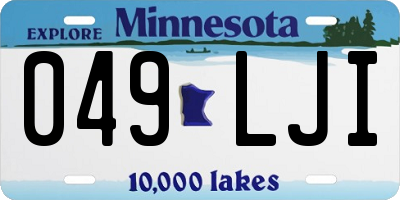 MN license plate 049LJI
