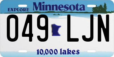 MN license plate 049LJN