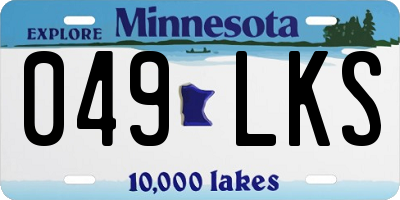 MN license plate 049LKS