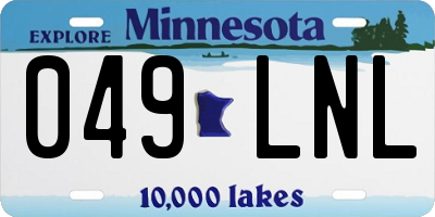 MN license plate 049LNL