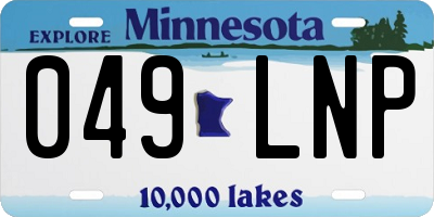 MN license plate 049LNP