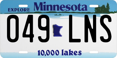 MN license plate 049LNS