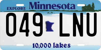MN license plate 049LNU