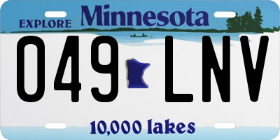 MN license plate 049LNV