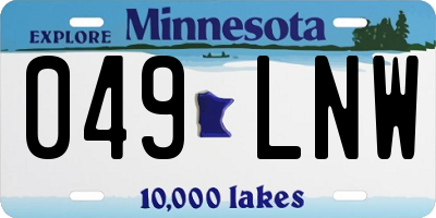 MN license plate 049LNW