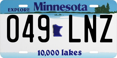 MN license plate 049LNZ