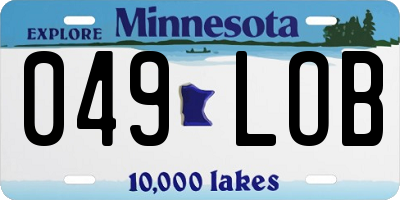 MN license plate 049LOB