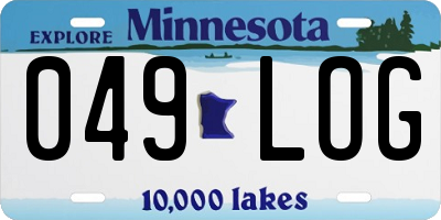 MN license plate 049LOG