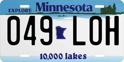 MN license plate 049LOH