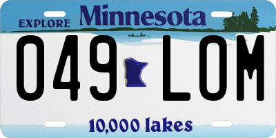 MN license plate 049LOM