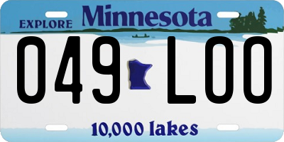 MN license plate 049LOO