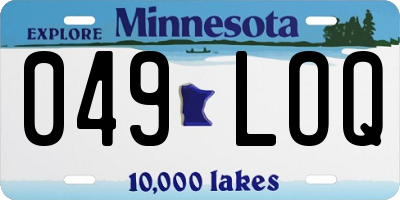 MN license plate 049LOQ
