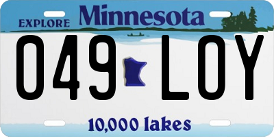 MN license plate 049LOY