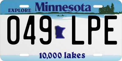 MN license plate 049LPE