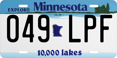 MN license plate 049LPF