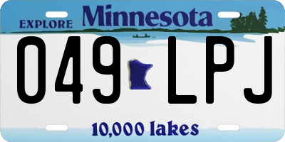 MN license plate 049LPJ