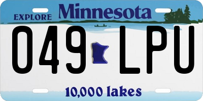 MN license plate 049LPU
