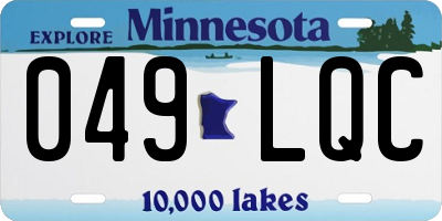 MN license plate 049LQC