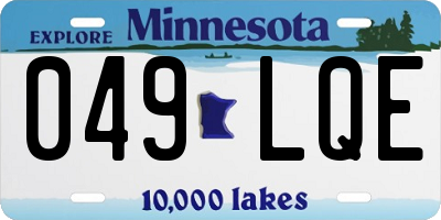 MN license plate 049LQE