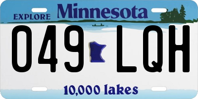 MN license plate 049LQH