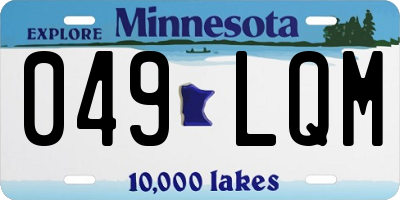 MN license plate 049LQM
